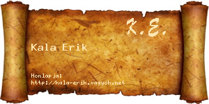 Kala Erik névjegykártya